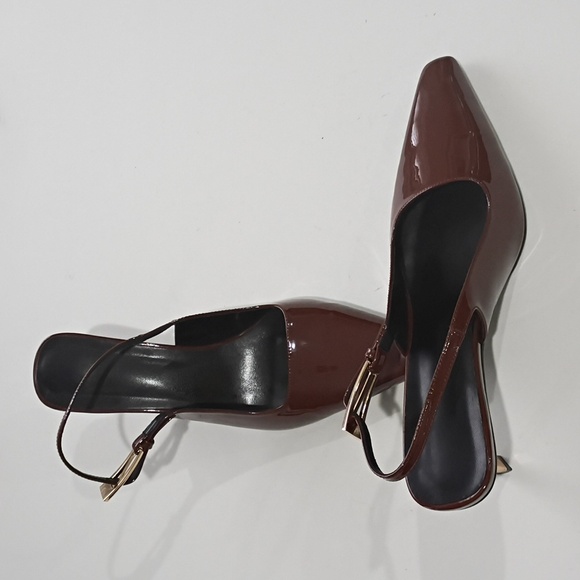 Iiimmu Chic Brown Slingback Heels Size 10 - Picture 8 of 13
